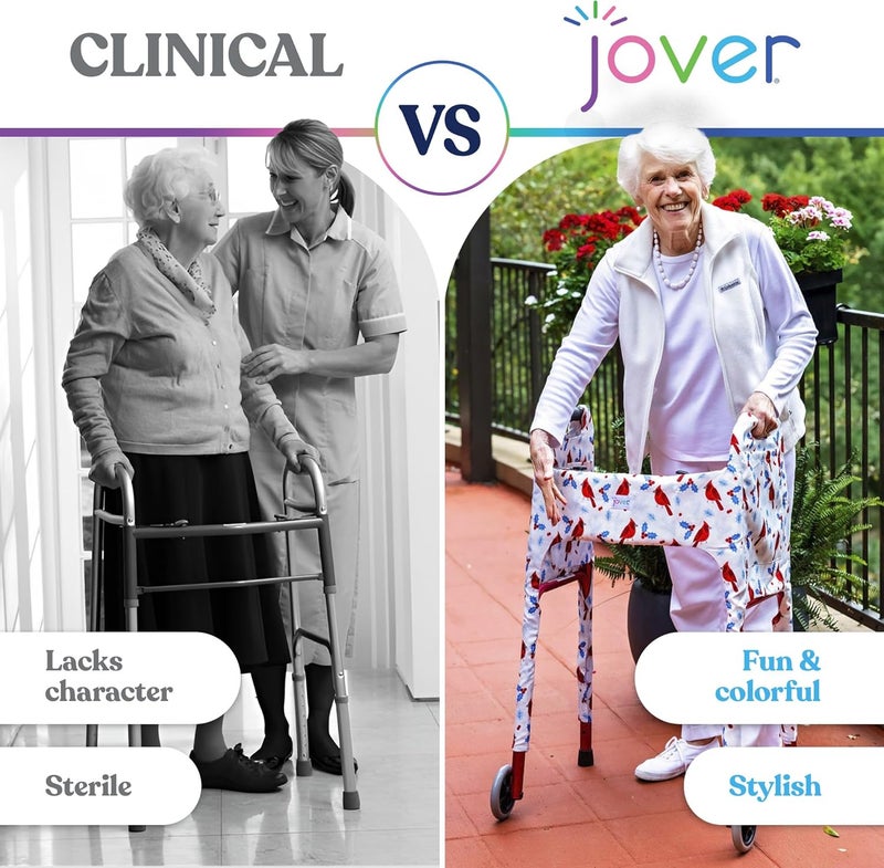 Jover – Walker Covers (Spring Meadow) – Colorful Fabric Cover for Standard Folding Walker Mobility Aid with Pockets, Easy Fit Senior Walker Accessories, Washable Polyester, + Matching Storage Bag - Image 5